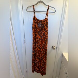 Valija Maxi Orange and Brown Dress